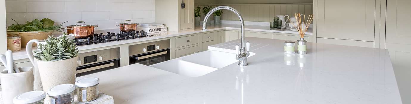 White Carrara Kitchen Worksurface
