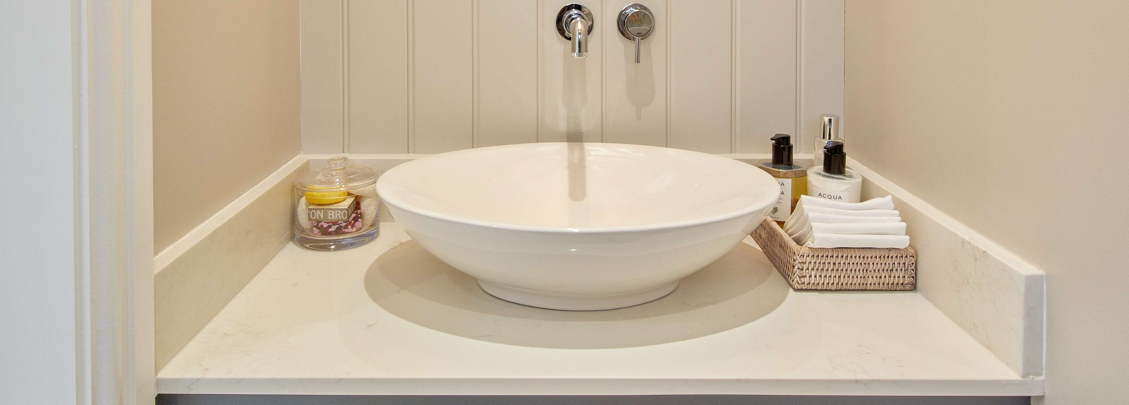 CRL Stone Bathroom Vanity Top, Quartz Carrara