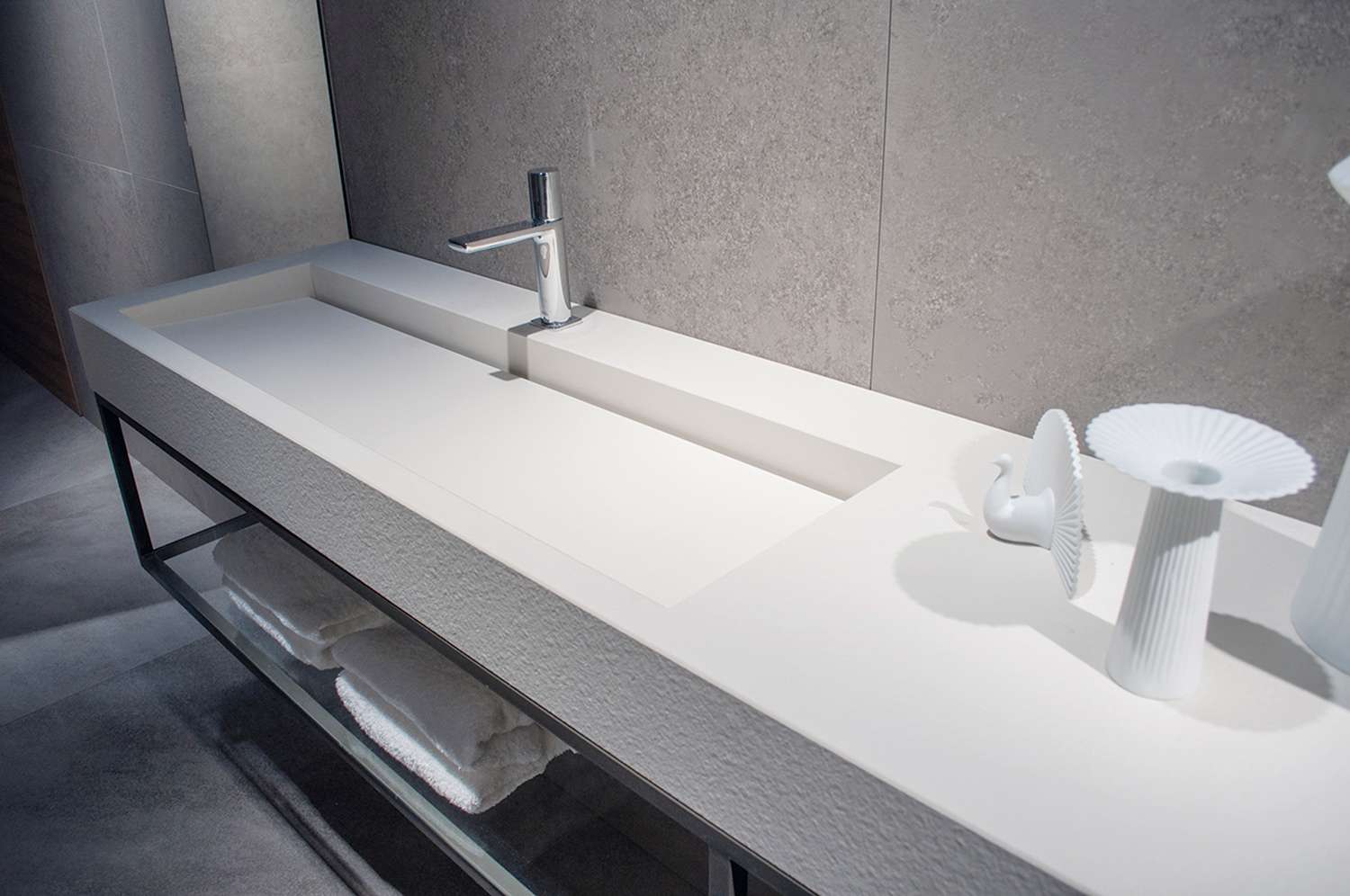 White bathroom Vanity from CRL Stone