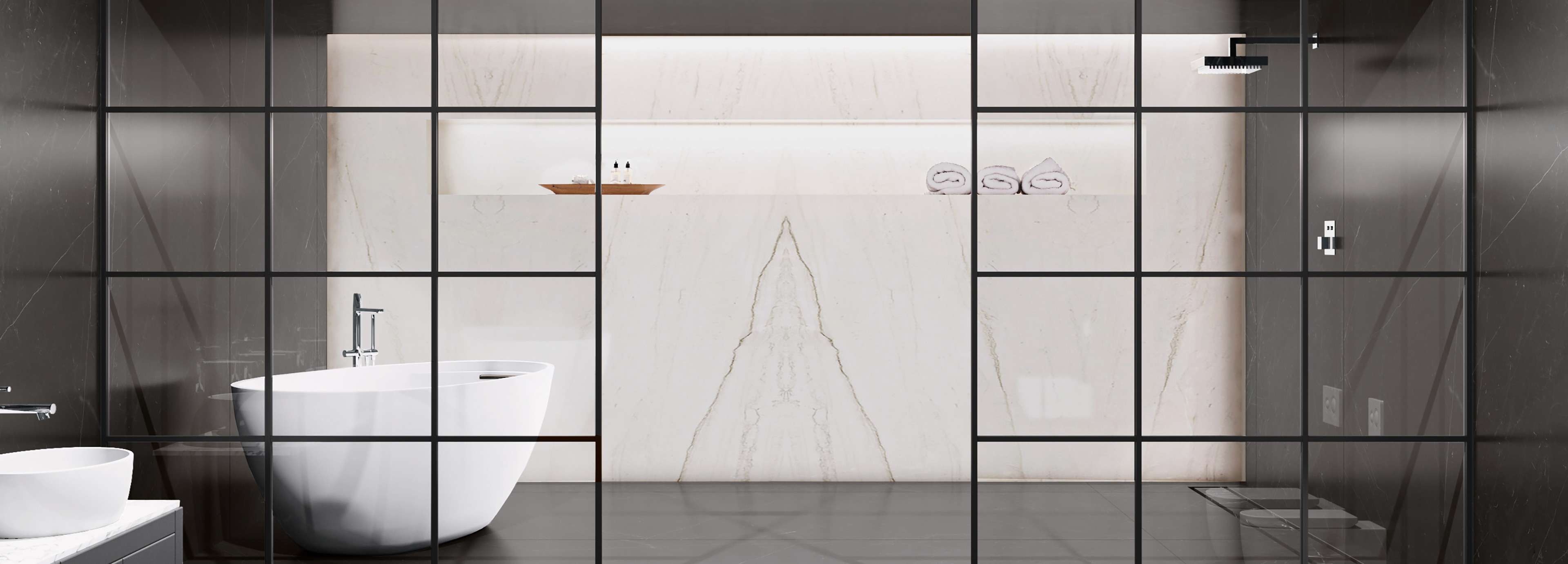 CRL Stone Ceralsio Ceramic Carrara Vagli Shower Wall / Wetroom Cladding