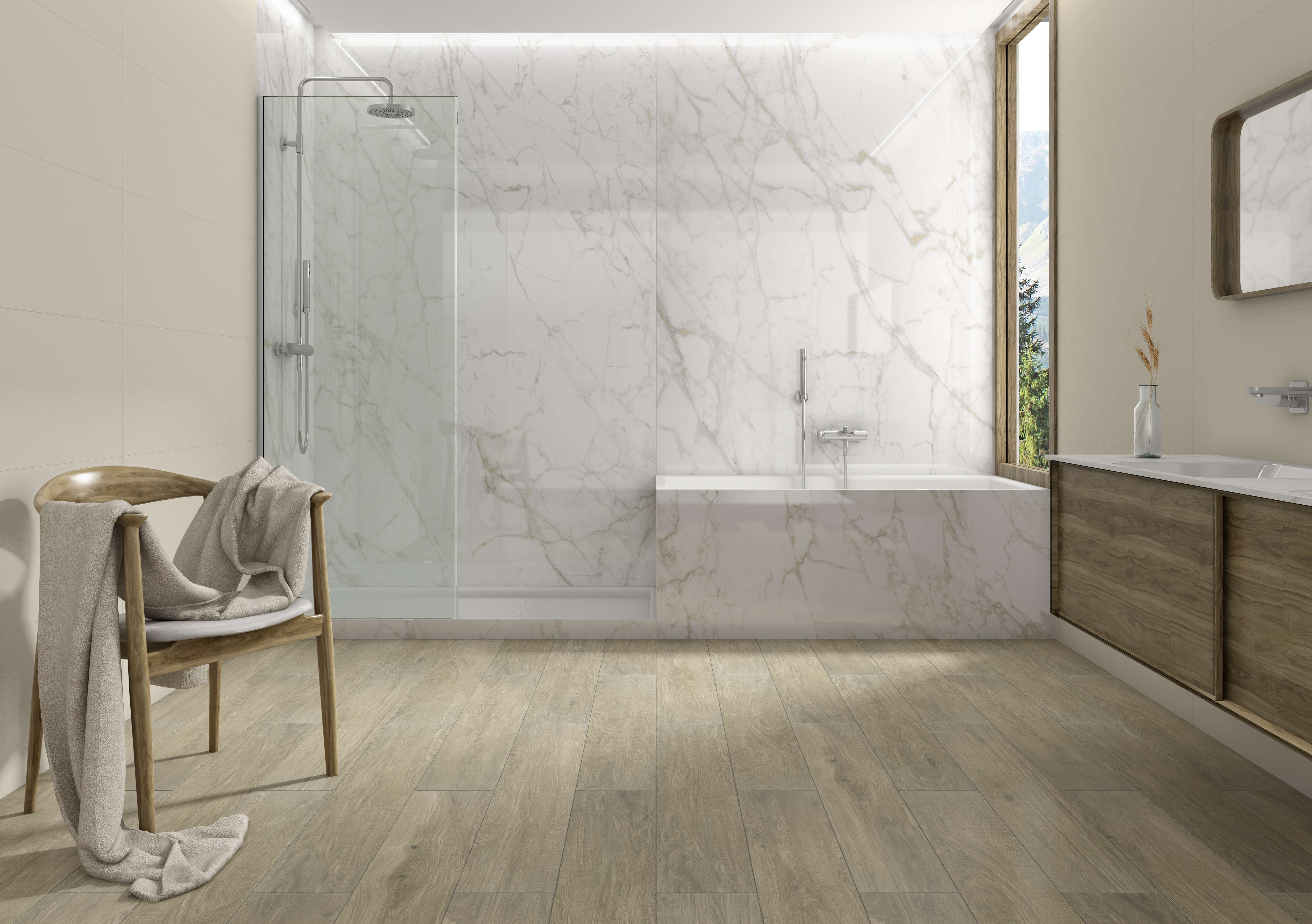 Ceralsio Carrara Vagli bathroom wall cladding