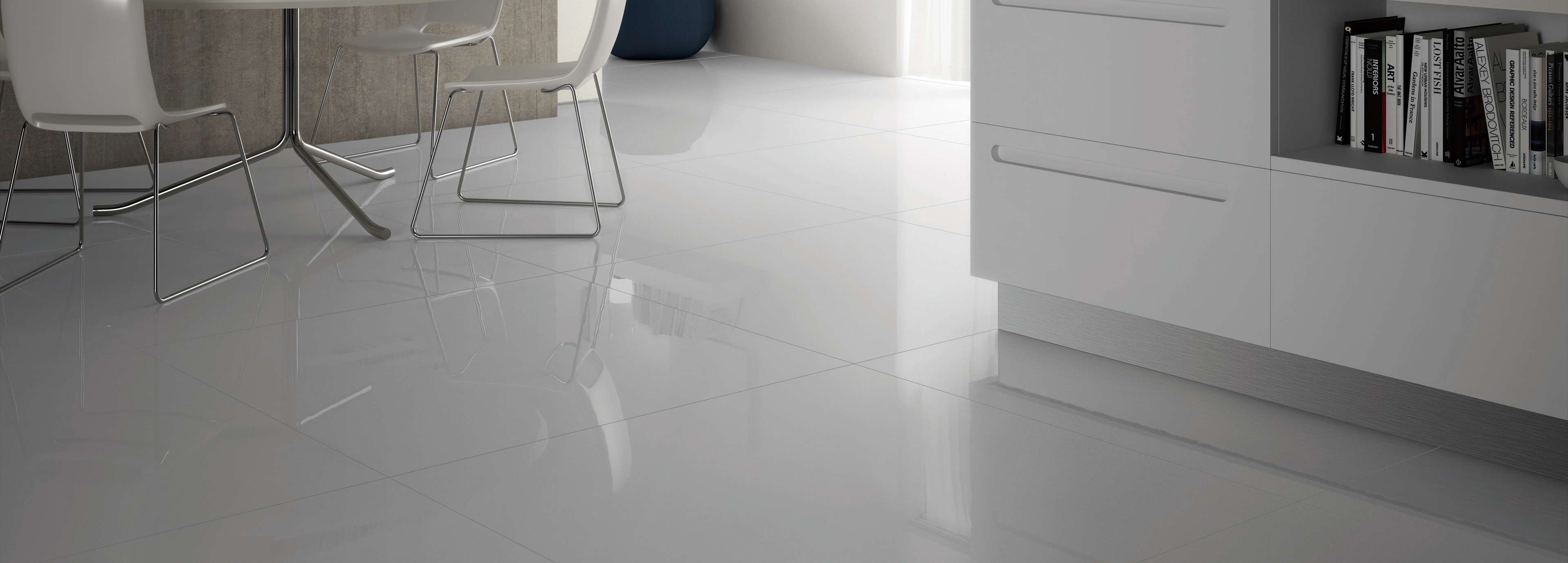 White Ceralsio Ceramic Floor