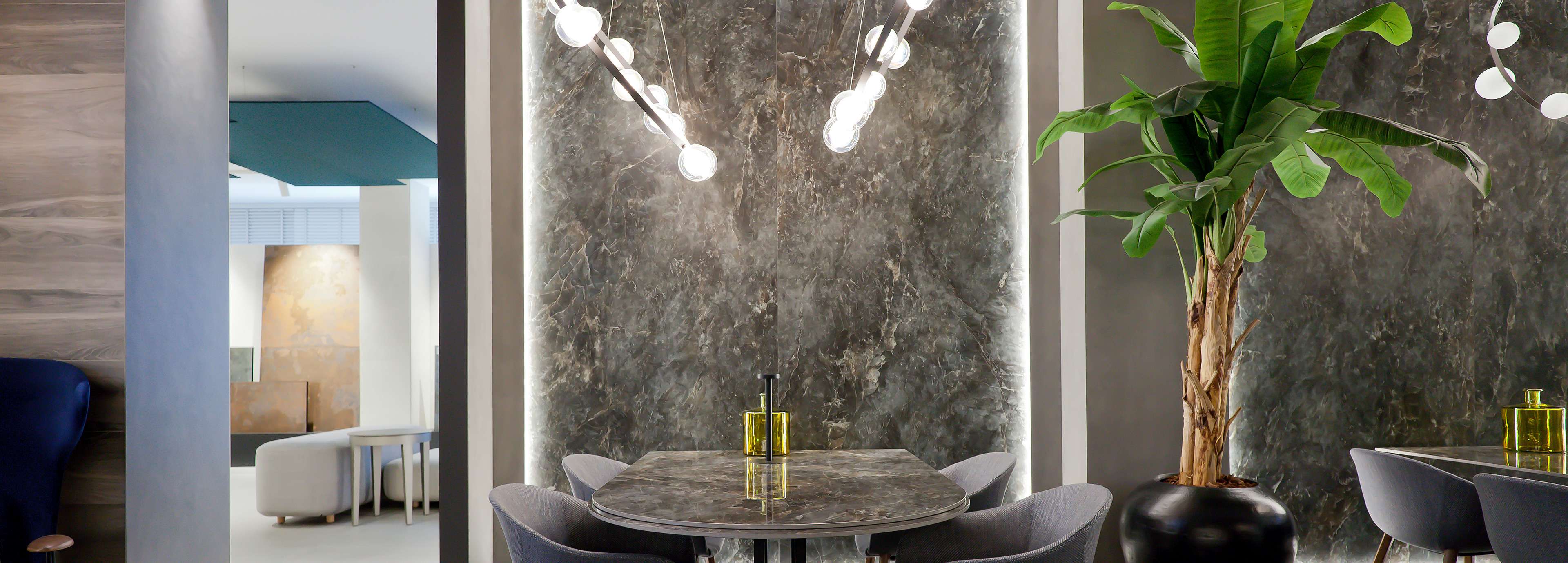 Labradorite wall cladding and table top ceramic