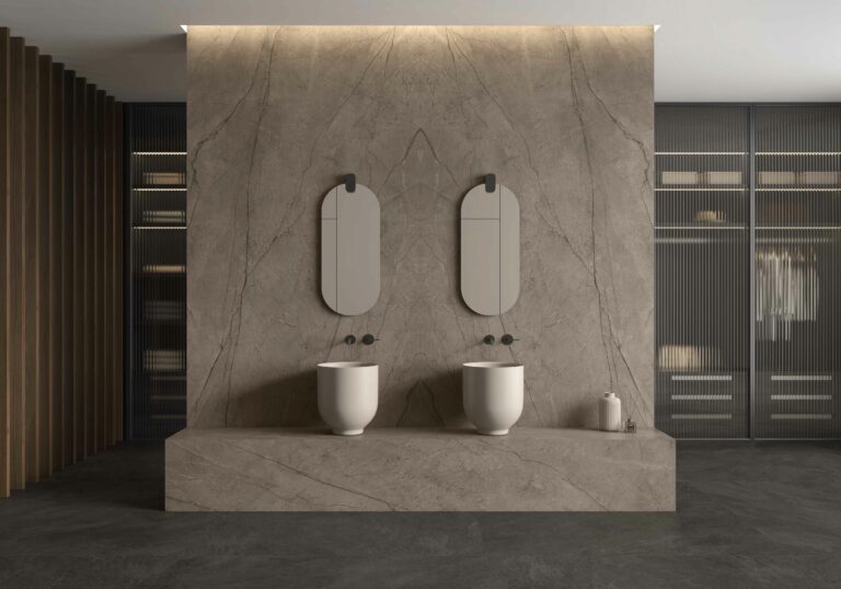 Ceralsio Nebula Marron bathroom wall cladding