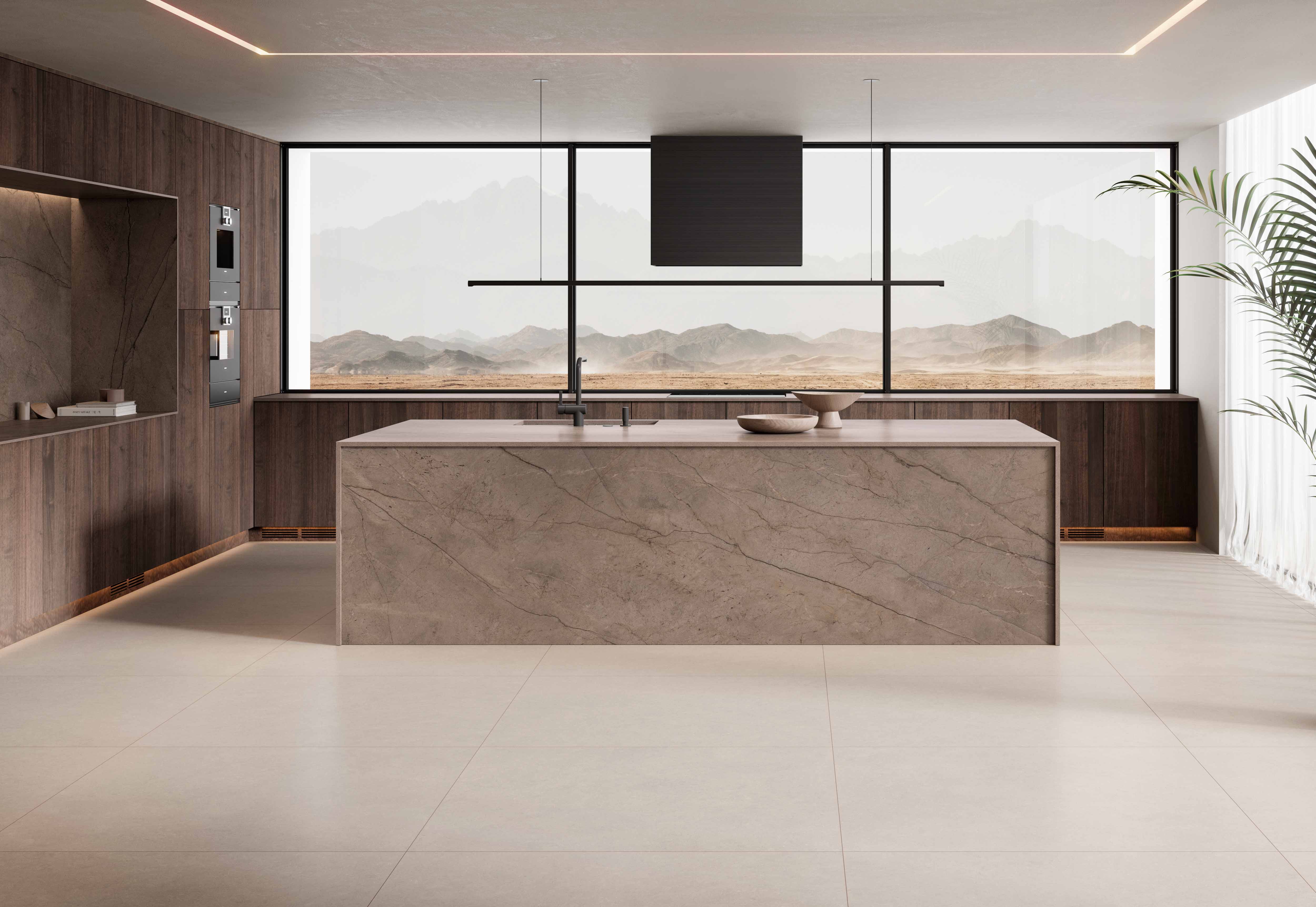 Ceralsio Nebula Marron kitchen island