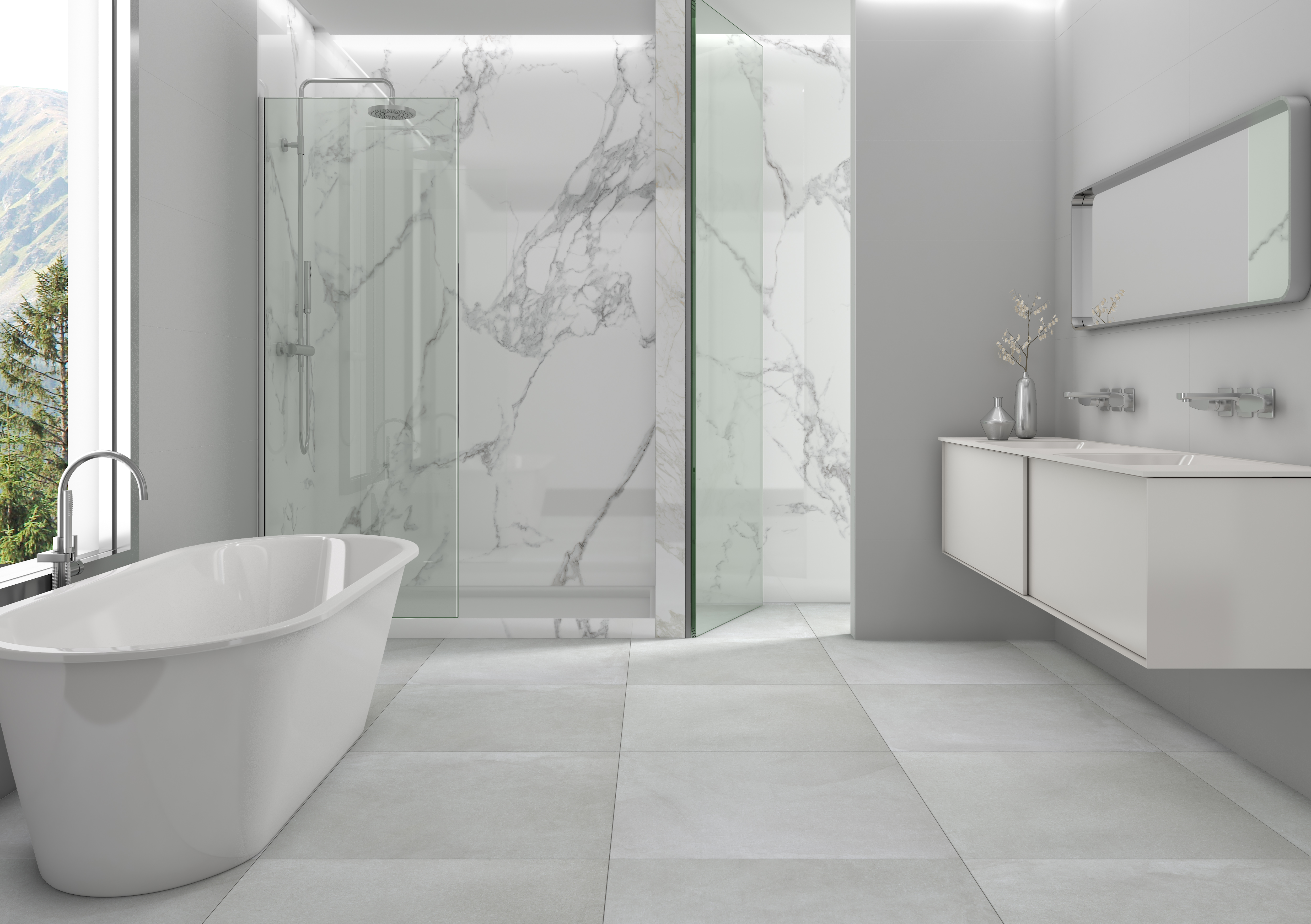 Ceralsio Statuario bathroom wall cladding