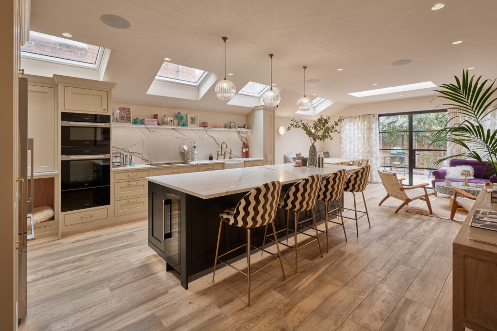 A contemporary kitchen designed with Palermo Quartz